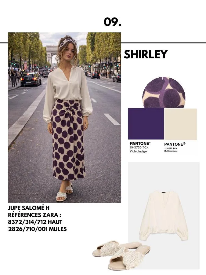 Planche 9 du lookbook RAYMARJORIE : silhouette, références et nuancier Pantone