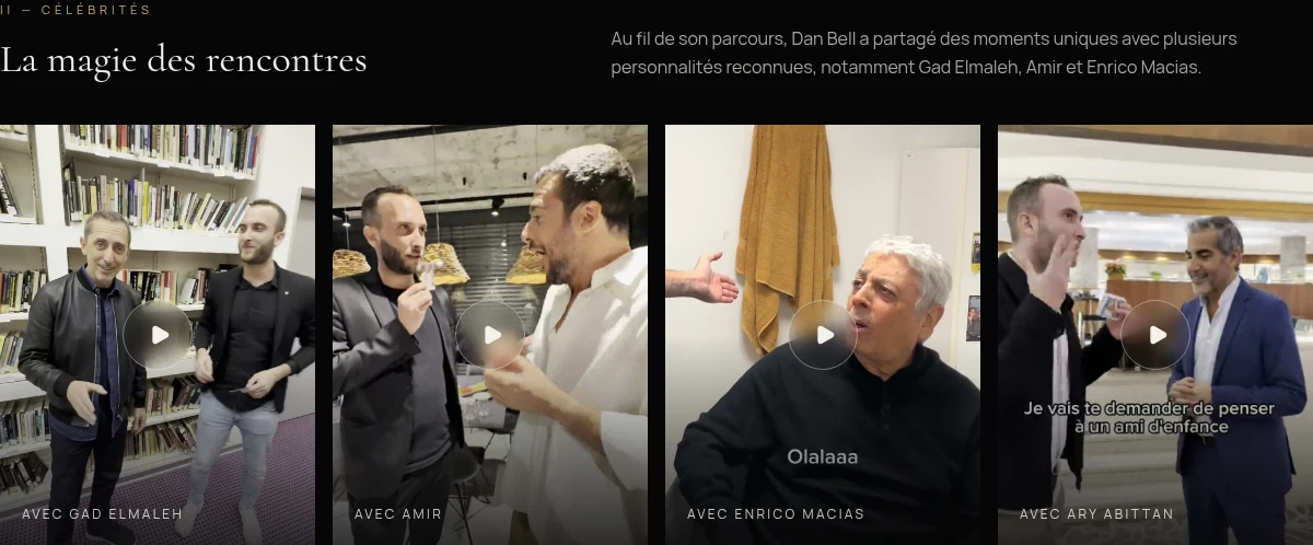 Références du site final Dan Bell : section La magie des rencontres