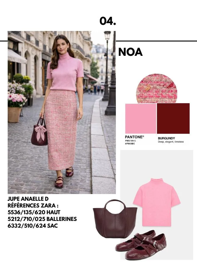 Planche 4 du lookbook RAYMARJORIE : silhouette, références et nuancier Pantone