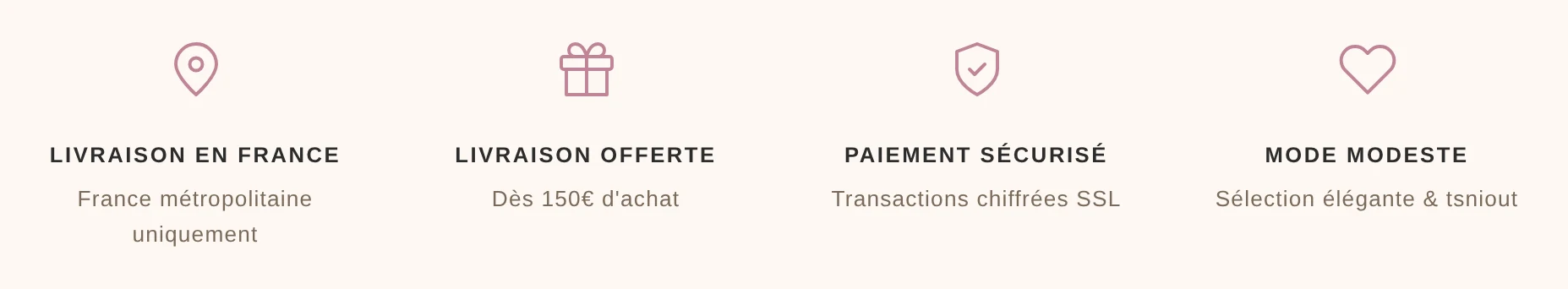 Bloc de réassurance OR SHÉLI : livraison en France, livraison offerte, paiement sécurisé, mode modeste
