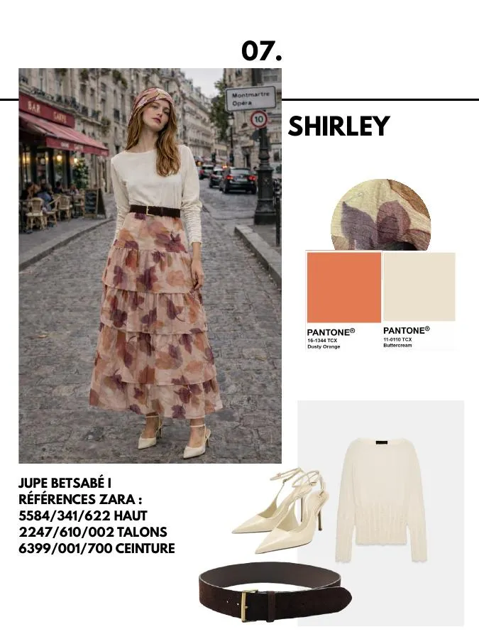 Planche 7 du lookbook RAYMARJORIE : silhouette, références et nuancier Pantone